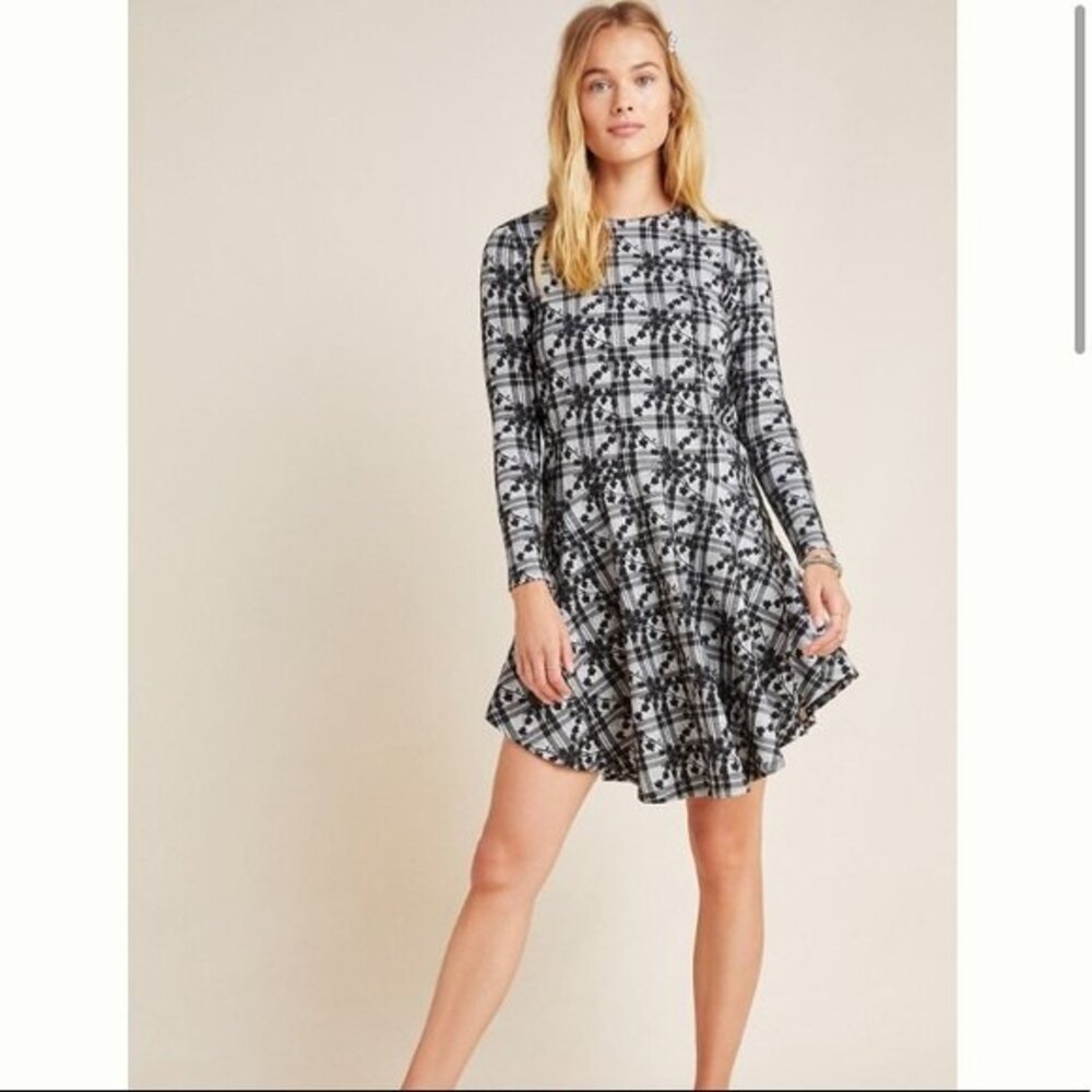 Hutch Jeanie Embroidered Plaid Tunic 2X Anthropologie